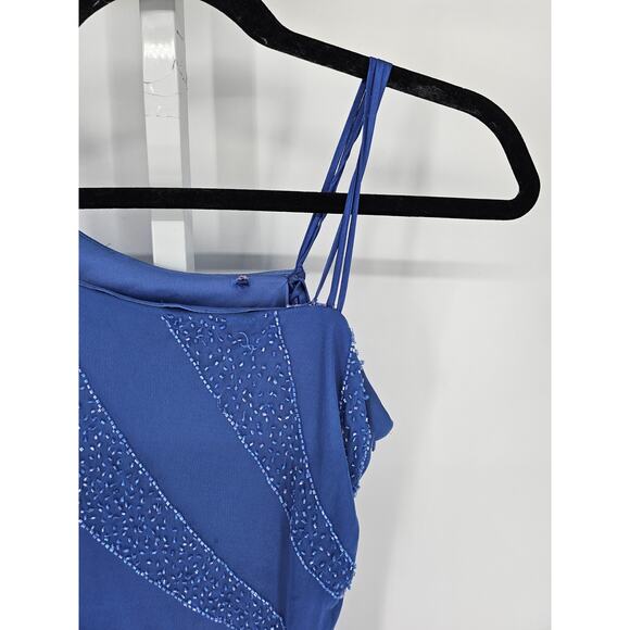 Y2K City Triangles Women's Sleeveless Purple Beaded Maxi Polyester Dress Size 5 - Picture 3 of 5